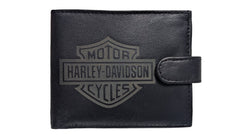 Genuine Leather Harley davidson Wallet with RFID, Safety Chain Gift boxed - British D'sire