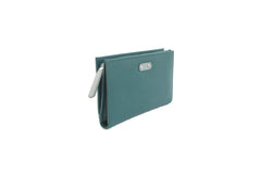 Genuine Soft Leather Purse RFID protection Aqua & Grey - British D'sire