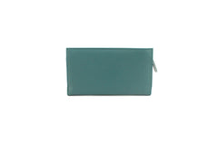 Genuine Soft Leather Purse RFID protection Aqua & Grey - British D'sire