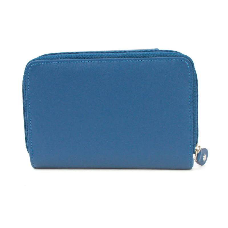 Genuine Soft Leather Purse RFID protection Sapphire Blue - British D'sire