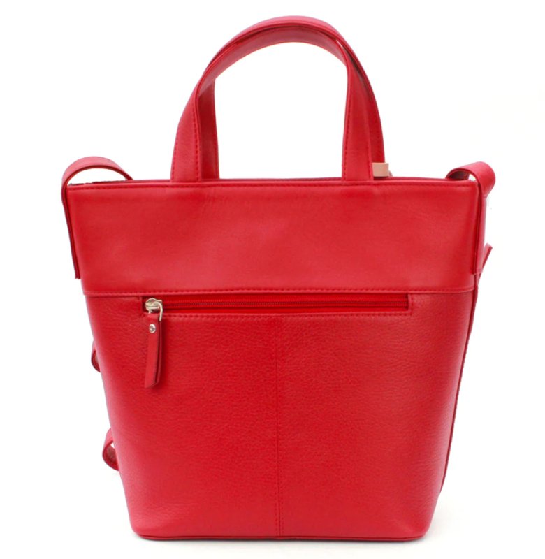 Genuine Soft Leather Red Shoulder Handbag - British D'sire