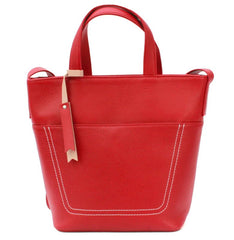 Genuine Soft Leather Red Shoulder Handbag - British D'sire