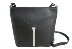 Genuine Soft Leather Shoulder Handbag Black - British D'sire