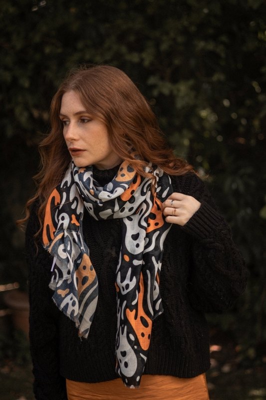 Ghosts and Ghouls Halloween Viscose Scarf - Scarves & Snoods - British D'sire