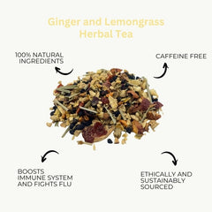 Ginger and Lemongrass Tea, Herbal Loose Leaf Tea - Tea & Infusions - British D'sire