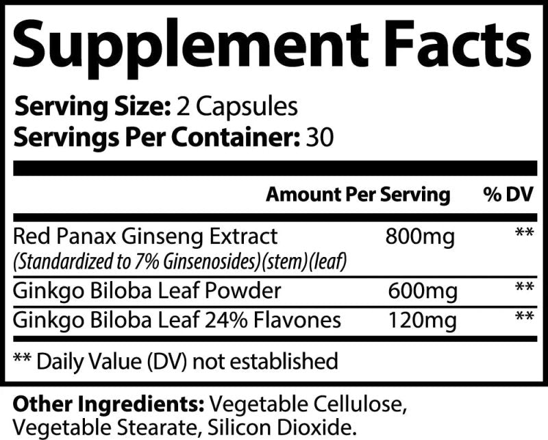 Ginkgo Biloba + Ginseng - Specialty Supplements - British D'sire