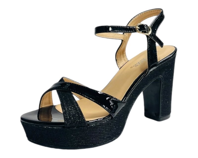 Glitter Block Heel Platform Shoes - Heels - British D'sire