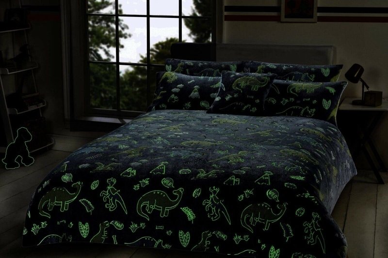 Glow In The Dark Teddy Fleece Duvet Cover Set - Home, Furniture & DIY:Bedding:Bedding Sets & Duvet Covers - British D'sire