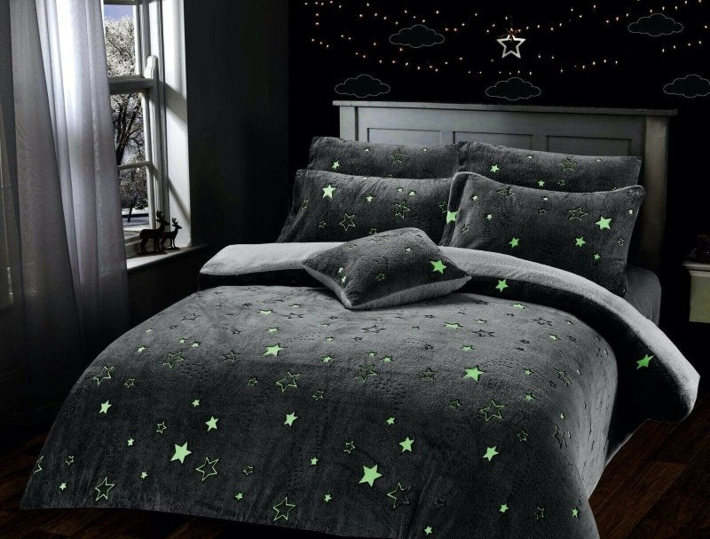 Glow In The Dark Teddy Fleece Duvet Cover Set - Home, Furniture & DIY:Bedding:Bedding Sets & Duvet Covers - British D'sire