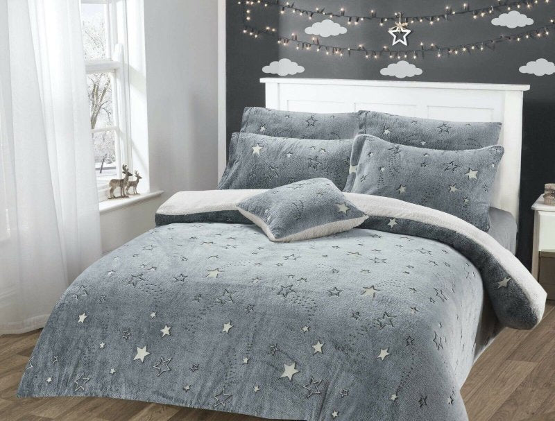 Glow In The Dark Teddy Fleece Duvet Cover Set - Home, Furniture & DIY:Bedding:Bedding Sets & Duvet Covers - British D'sire