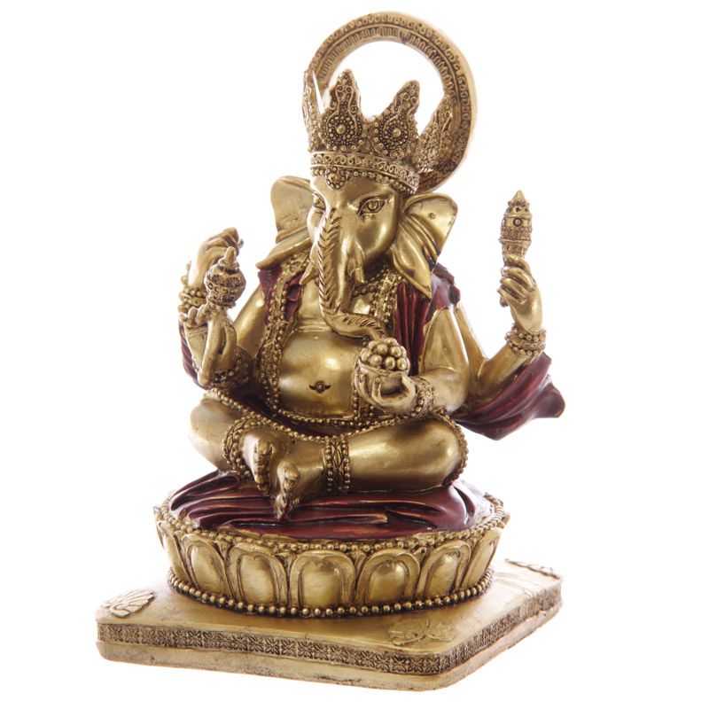 Gold and Red Ganesh Statue 14cm - British D'sire