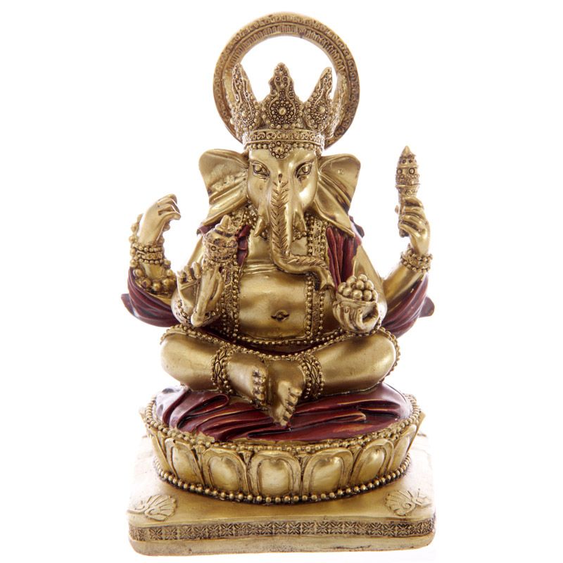 Gold and Red Ganesh Statue 14cm - British D'sire