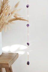 Gold Tone Amethyst & Quartz Crystal Window Hanging - Suncatchers - British D'sire