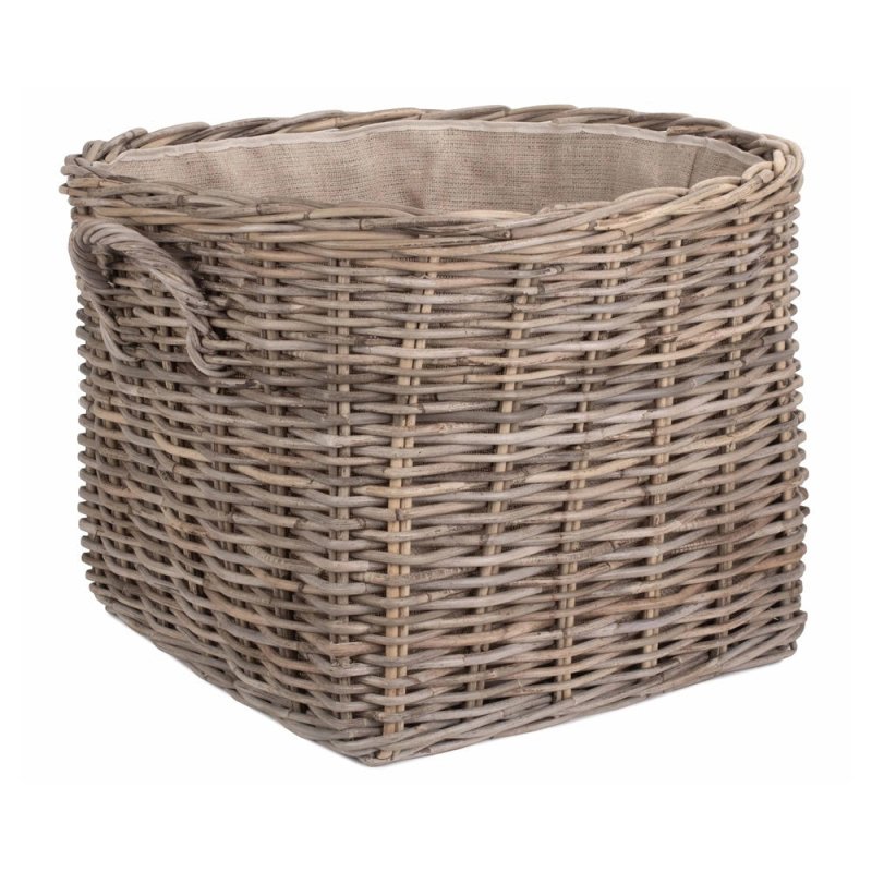 Grand Rattan Hessian Lined Log Basket - Log Baskets - British D'sire