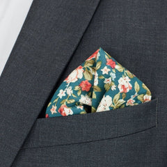 Green Floral Pocket Square - All Products - British D'sire