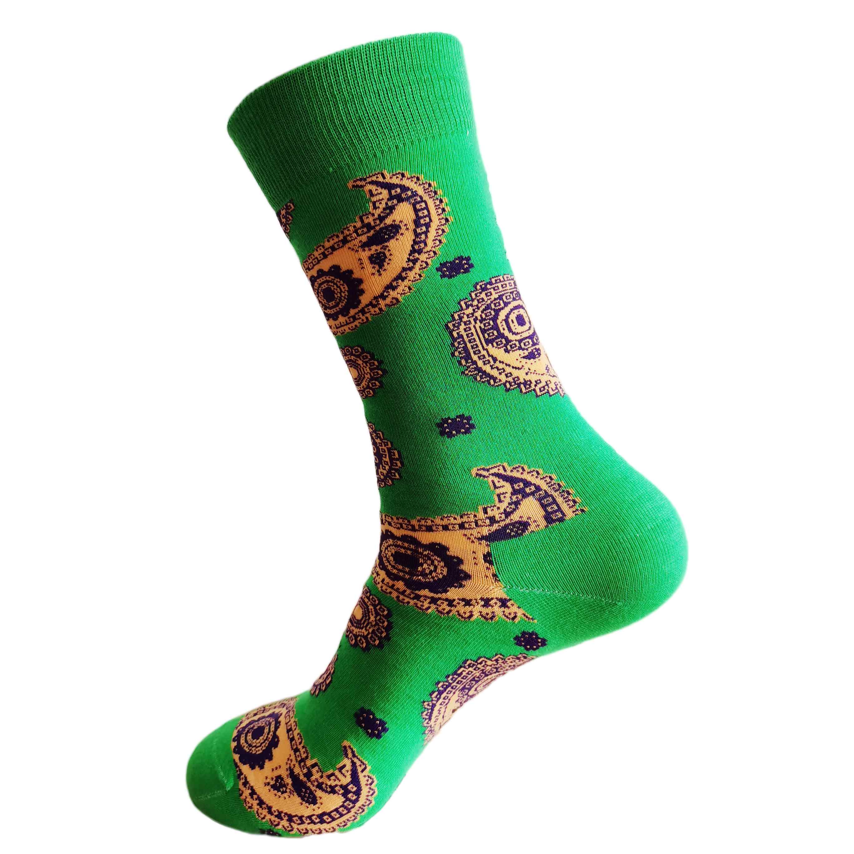 3-Pack Green Paisley Socks