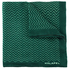 Green Zig Zags Wool Pocket Square - All Products - British D'sire