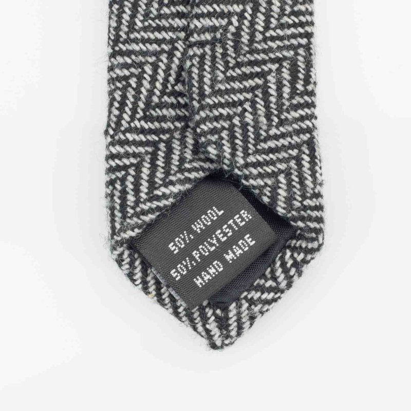 Grey Herringbone Wool Tie - All Products - British D'sire