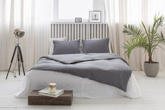 Grey linen pillowcase with envelope closure - Pillowcases envelope - British D'sire