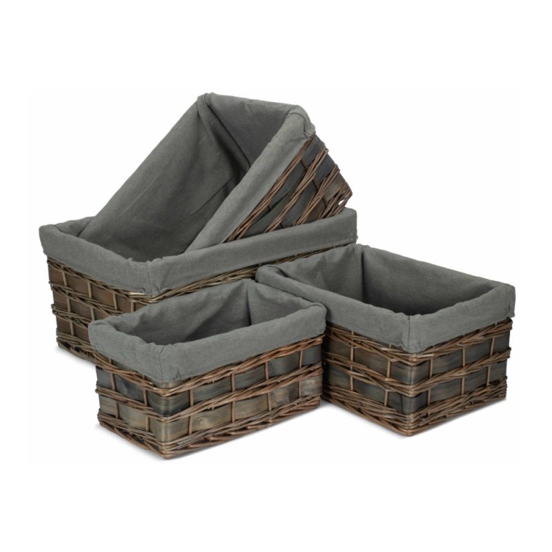 Grey Scandi Storage Basket With Grey Lining - Storage Baskets - British D'sire