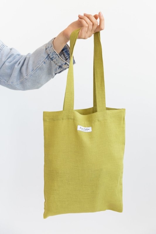 Greyish Mint linen tote bag - Tote Bag - British D'sire