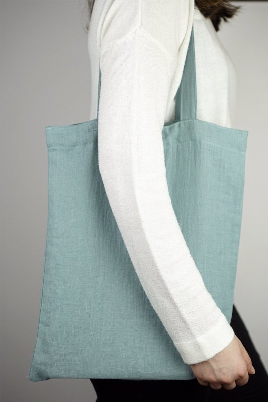 Greyish Mint linen tote bag - Tote Bag - British D'sire