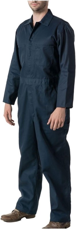 GRS Mens C2 Dark Navy Work Overall - Protective Coverall Workwear Boiler Suit for Mechanics Workshop Warehouse College Student Garages DIY - Dungarees & Coveralls - British D'sire