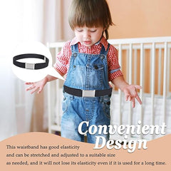 Gunwon 1Pcs Black Kids Belt Kids Belt,Kids Adjustable Elastic Belt Kids Elastic Stretch Belts with Hook and Loop Buckle Elastic Magnetic Belt Elastic, Jeans Great Suitable for Play and Travel - Kids Belt - British D'sire