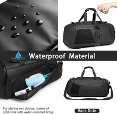 Gym Sports Bag for Men,40L Waterproof Gym Duffle Bag with Shoes Compartment and Wet Pocket,Travel Duffel Bag with Shoulder Strap and Backpack Function - Gym Bags - British D'sire