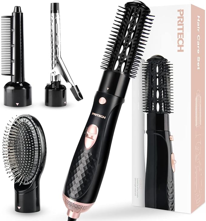 Hair Dryer Brush, Hot Brush for Hair Styling - Light Weight Blow Dry Hair Brush with 2 Heat Speed & 1 Cold Wind Hot Air Brush for Short Hair, 4 in 1 Hot Comb Hair Styling Appliances - Hair Care & Styling - British D'sire