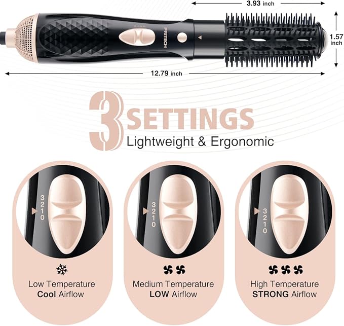 Hair Dryer Brush, Hot Brush for Hair Styling - Light Weight Blow Dry Hair Brush with 2 Heat Speed & 1 Cold Wind Hot Air Brush for Short Hair, 4 in 1 Hot Comb Hair Styling Appliances - Hair Care & Styling - British D'sire