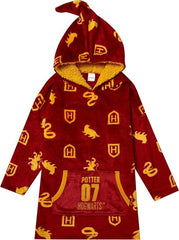 Harry Potter Kids Blanket Hoodie Oversized Fleece Ultra Soft and Cosy Hogwarts All Over Print Red One Size - Hoodies - British D'sire