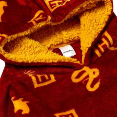 Harry Potter Kids Blanket Hoodie Oversized Fleece Ultra Soft and Cosy Hogwarts All Over Print Red One Size - Hoodies - British D'sire