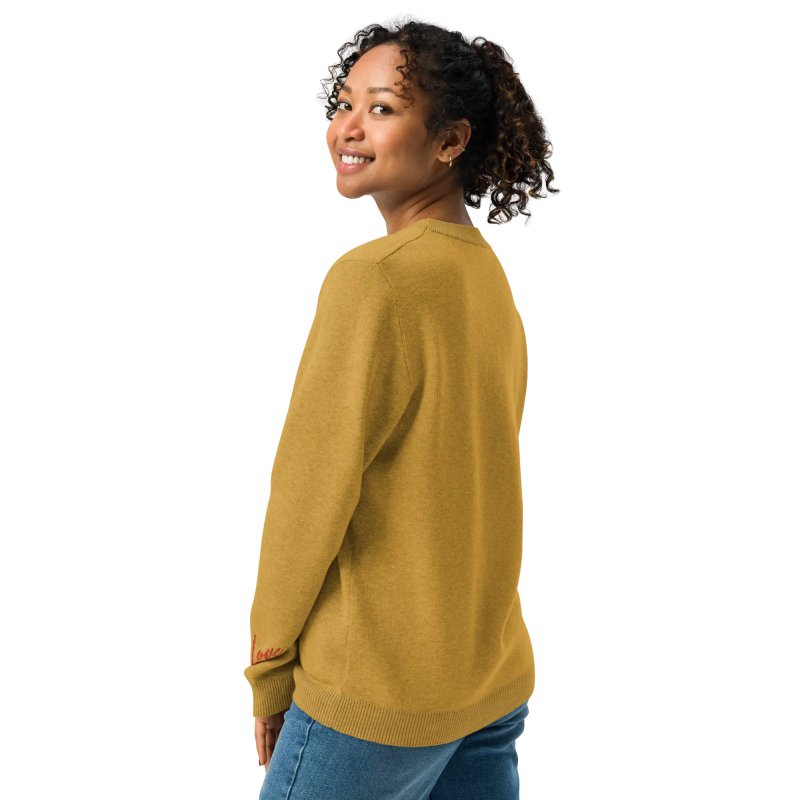 Heart - Knitted crew neck sweater MUSTARD - knitwear - British D'sire