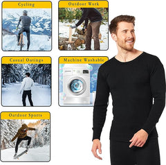 Heatwave® Pack of 2 Men's Thermal Long Sleeve Top, Warm Underwear Baselayer, S M L XL XXL Thermals - Thermal Sets - British D'sire