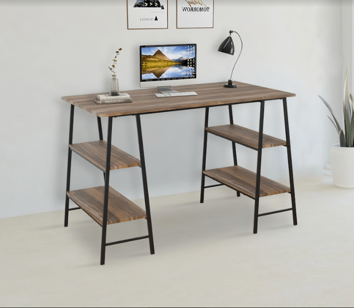 Home Office Desk with Both Side Shelf - TAVOLO - Office Table - British D'sire