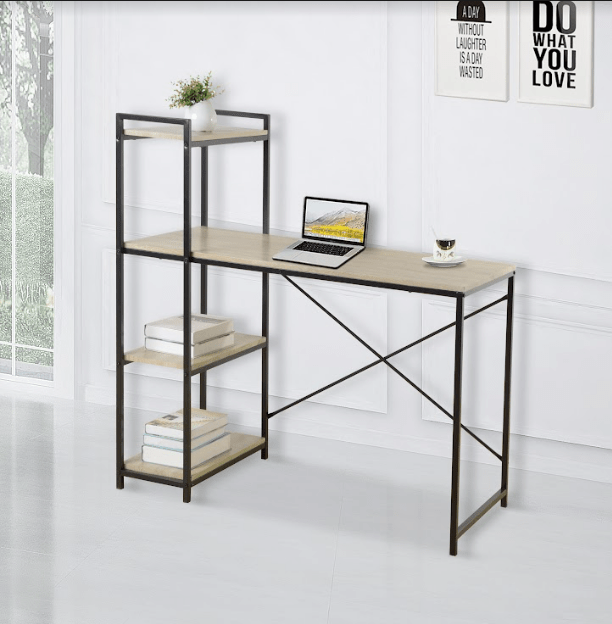 Home Study Desk with Side Shelf - TAVOLO - Office Table - British D'sire