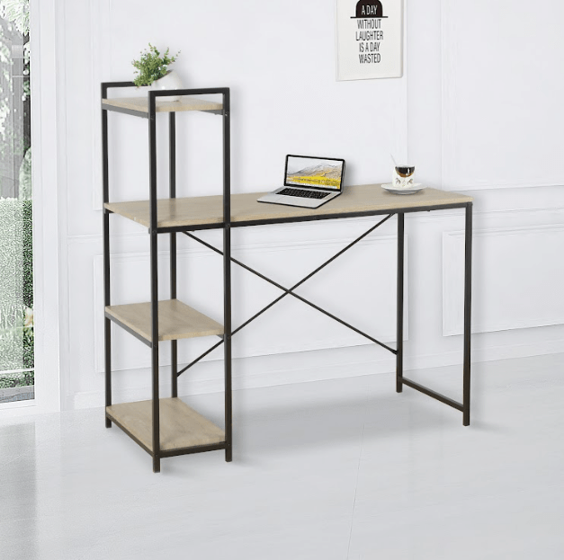 Home Study Desk with Side Shelf - TAVOLO - Office Table - British D'sire