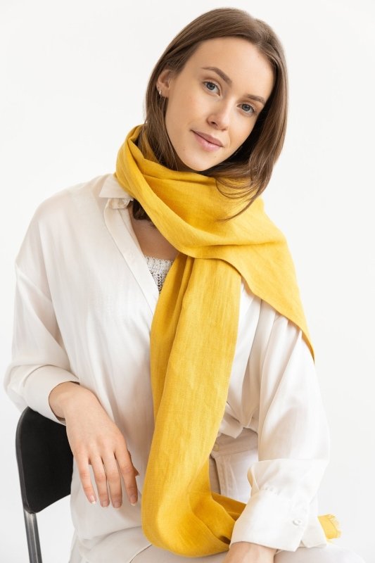 Honey linen scarf - Scarf - British D'sire