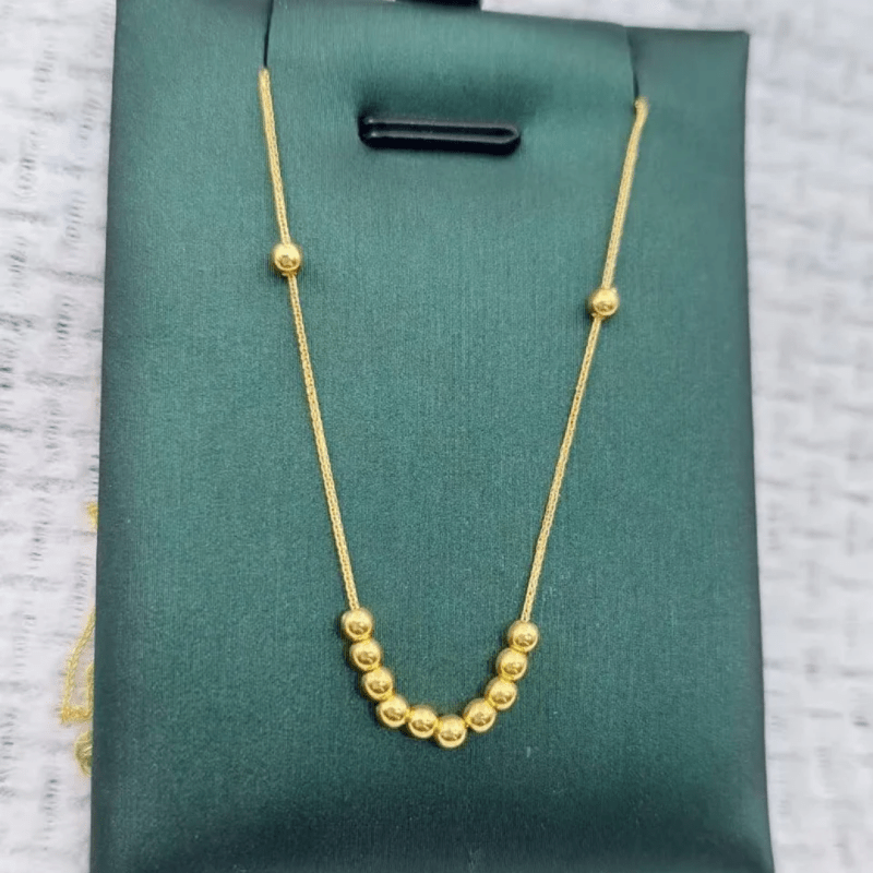 Hot selling genuine gold fashion design AU750 chain 18K gold beads chain necklace wholesale - Necklaces & Pendants - British D'sire