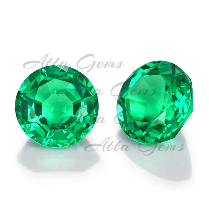 Hydrothermal round brilliant cut 6mm Colombian Emerald Loose Gemstones - Loose Gemstone - British D'sire