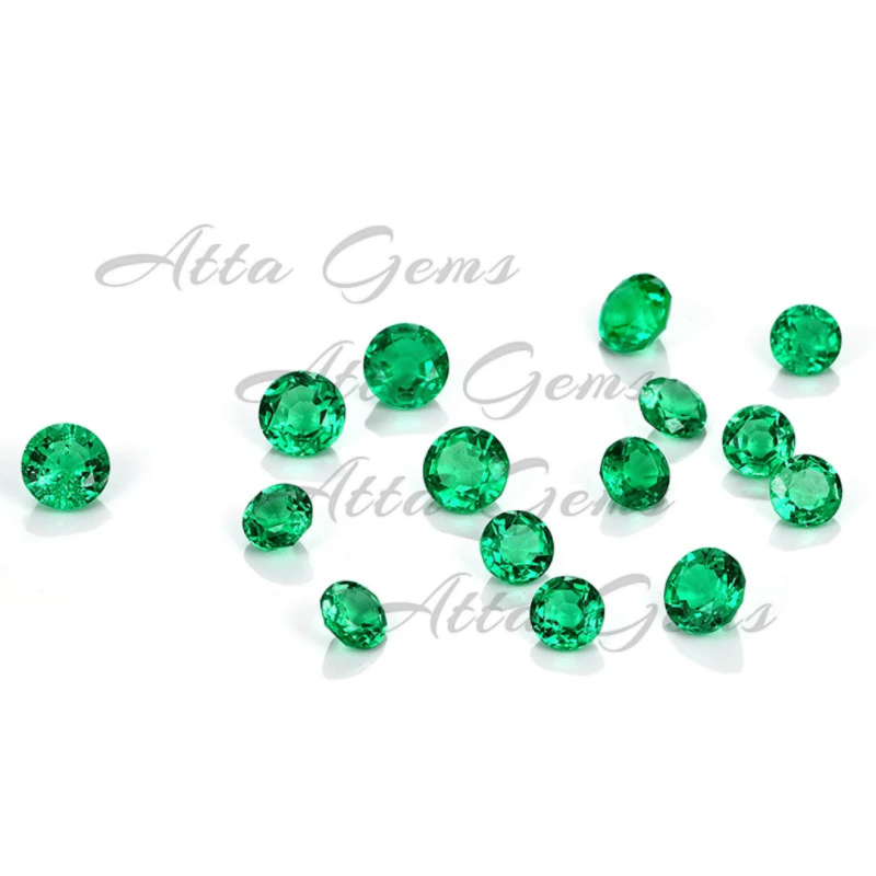 Hydrothermal round brilliant cut 6mm Colombian Emerald Loose Gemstones - Loose Gemstone - British D'sire