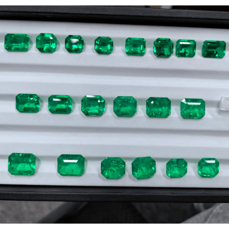 Hydrothermal round brilliant cut 6mm Colombian Emerald Loose Gemstones - Loose Gemstone - British D'sire