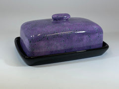 Butter Dish with Purple Speckle Glaze