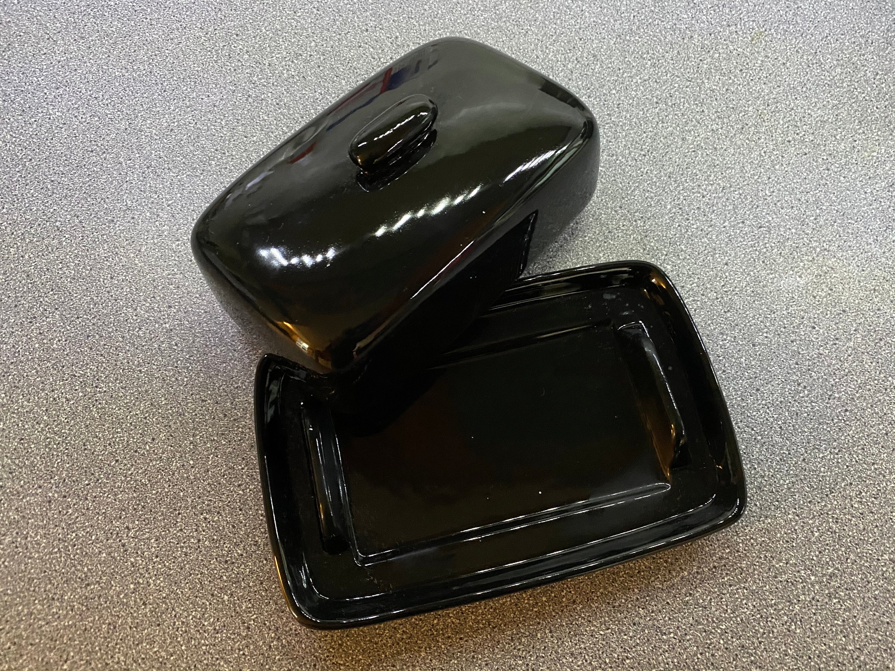 Butter Dish with Jet Black Glaze