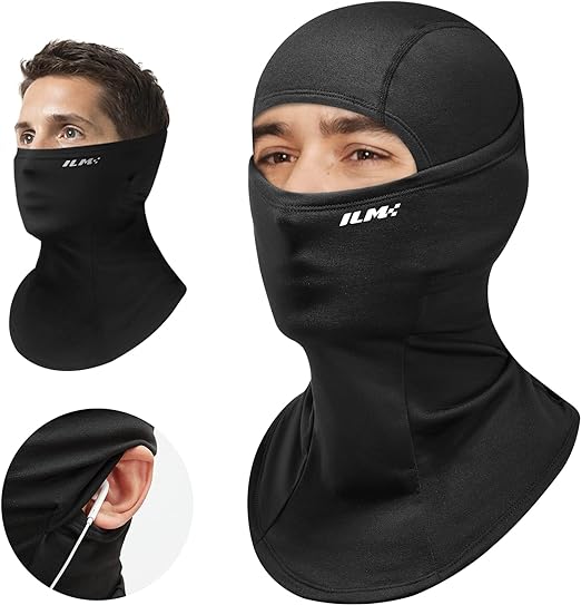 ILM Balaclava Motorbike for Men and Women - Balaclava Face Mask for Ski Snowboard Cycling Motorcycle Working Cold Weather Snow Mask, Black - Neck Gaiters - British D'sire