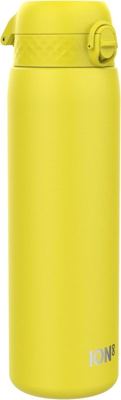 Ion8 1 Litre Stainless Steel Water Bottle, Leak Proof, Easy to Open, Secure Lock, Dishwasher Safe, Carry Handle, Hygienic Flip Cover, Easy Clean, Durable, Metal Water Bottle, 1200 ml/40 oz, Yellow - British D'sire