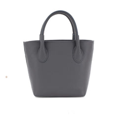 Italian Designer Leather Grab Bag - Swolit Domenico - Dark Grey - British D'sire