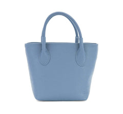 Italian Designer Leather Grab Bag - Swolit Domenico - Dusty Blue - British D'sire