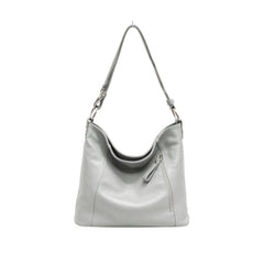 Italian Designer Leather Luxury Handbag with Adjustable Strap Stella - Light Grey - British D'sire